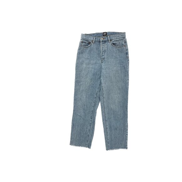 BDG Slim Straight Button Fly Distressed Raw Hem Women's size 27 Blue Jeans - Picture 1 of 5